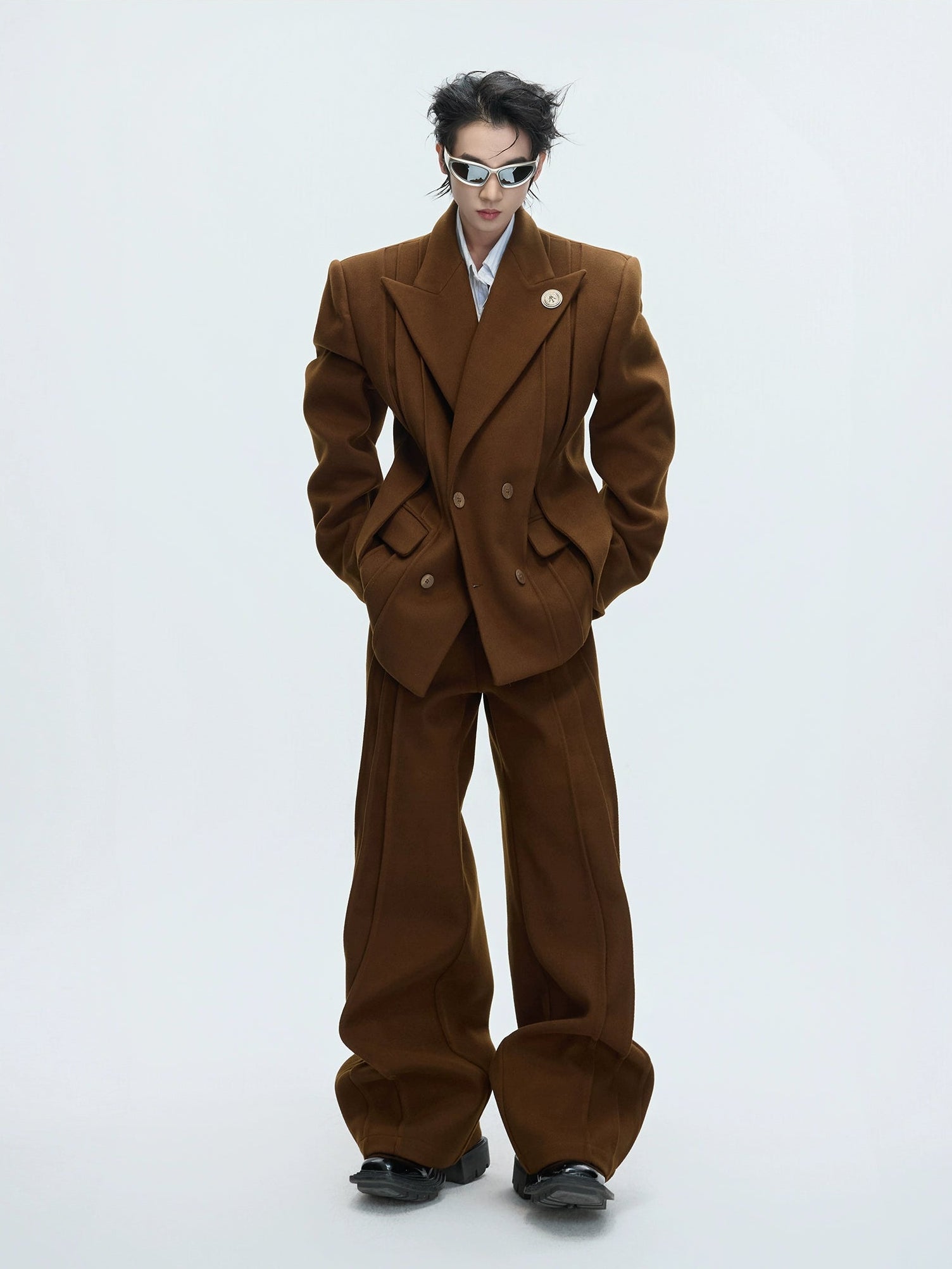 【25s Dec.】Haute Couture Tailored Wool Suit Jacket/ Trousers