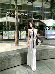 【25s Aug.】Off-Shoulder Halter Neck Dress