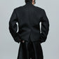 Stand-up Collar Stacked Panel Blazer