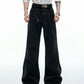【25s Aug.】Pleated Red Lip Print Flared Trousers
