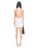 【25s Apr.】Polka Dot Halter Neck Swing Dress