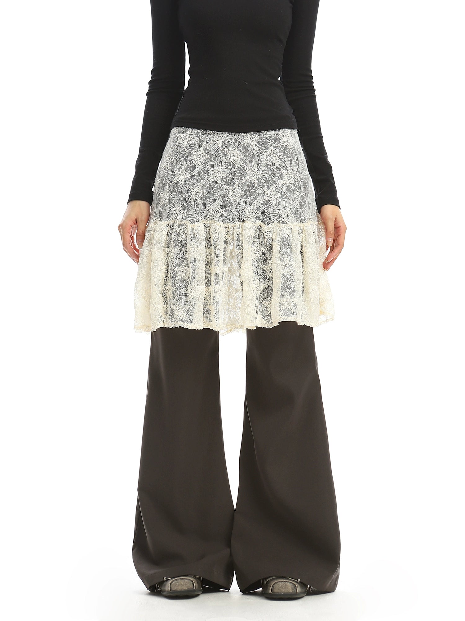 【25s Dec.】Lace Skirt with Casual Pants