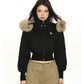 【25s Nov.】Detachable Fur Collar Hooded Short Jacket