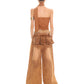 【25s Apr.】Washed Brown Pleated Skirt Spliced Jeans