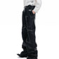 【25s Aug.】Vintage Metal Zipper Shiny Leather Pants