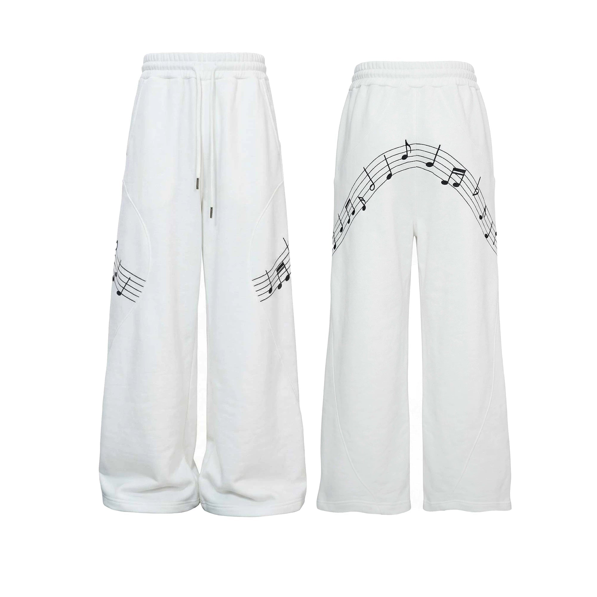 【26s May】Embroidered Music Note Structured Hoodie Set