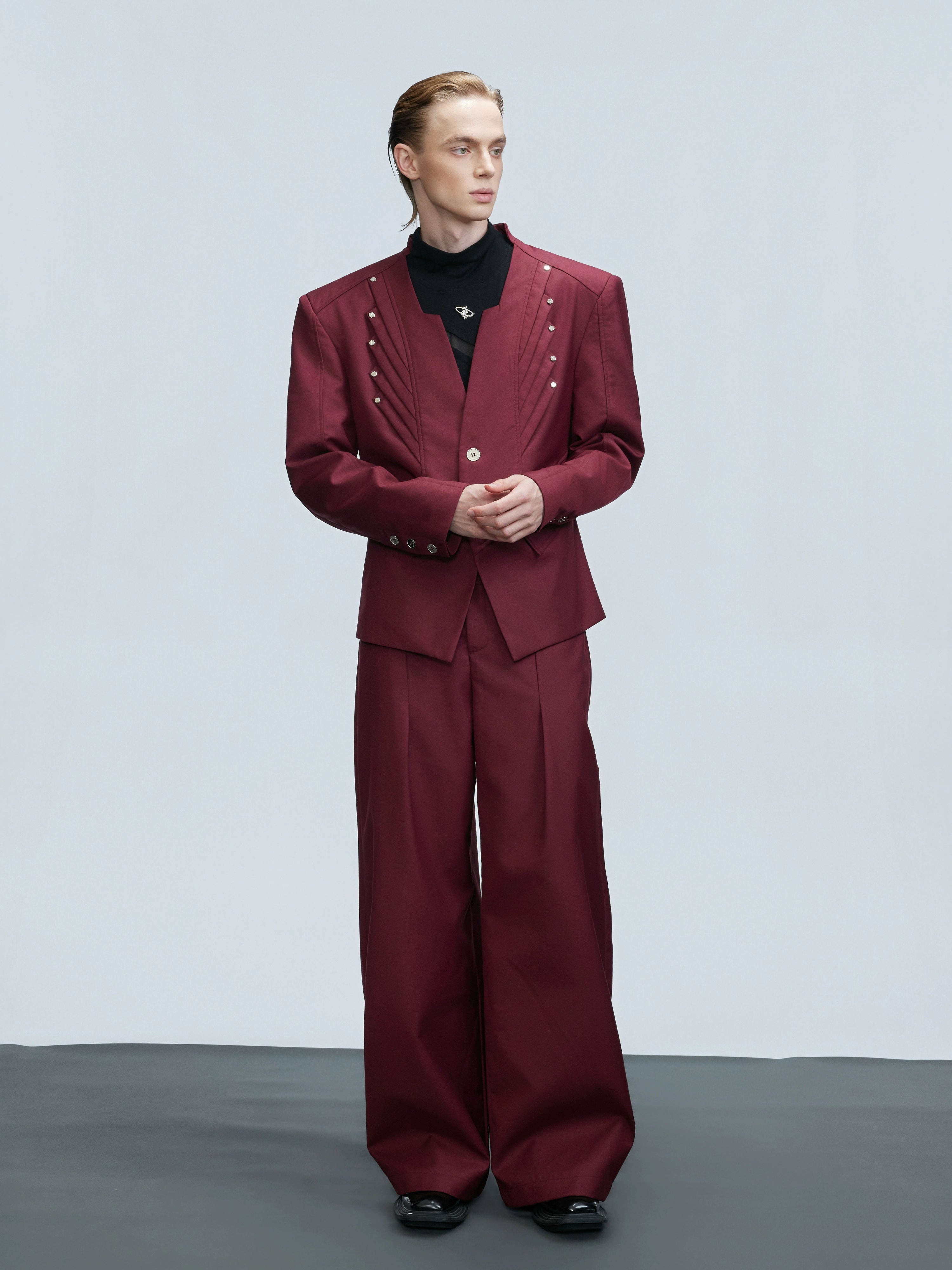 【25s Nov.】Wool Blend Tailored V-neck Suit / Trousers