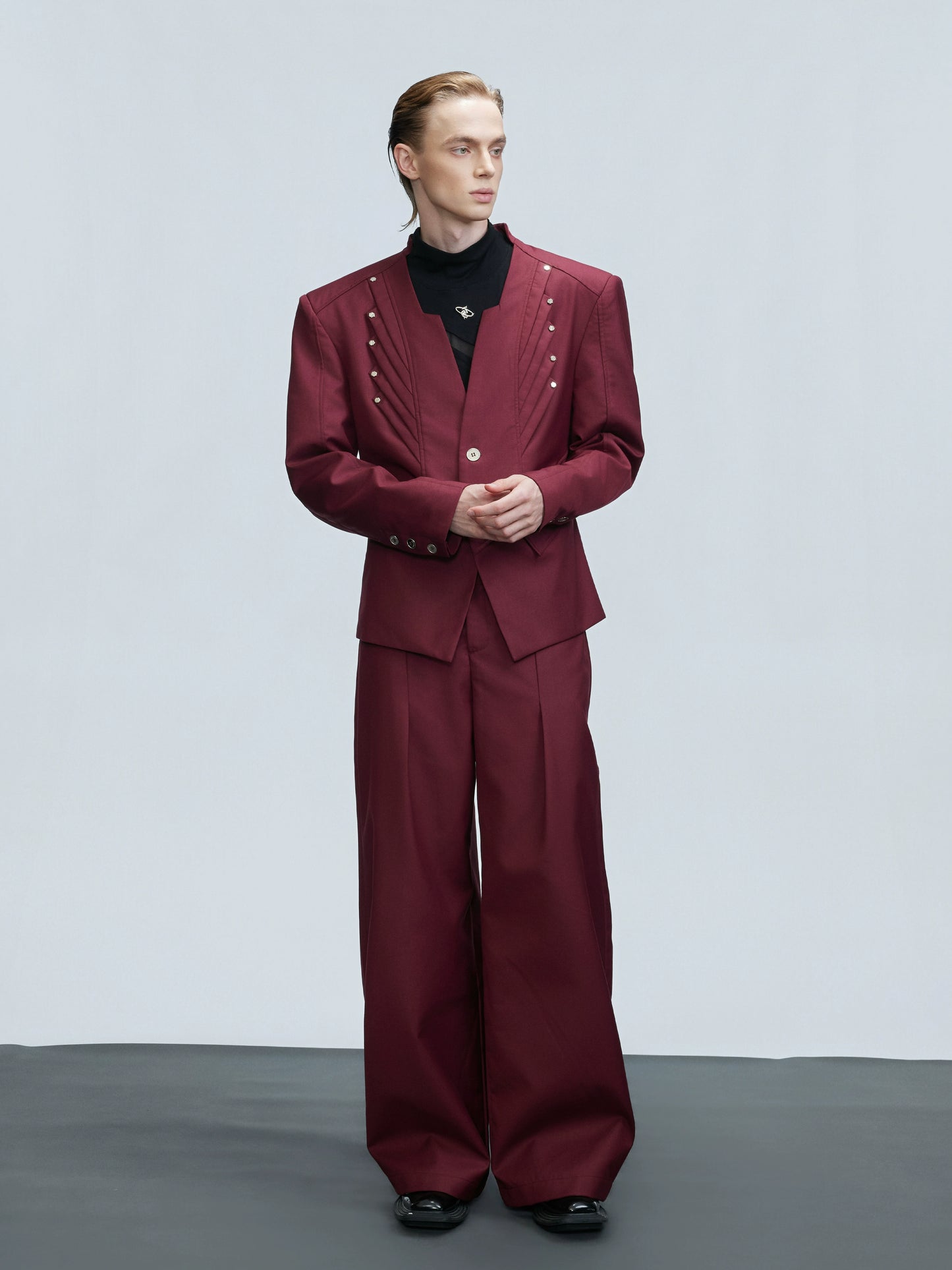 【25s Nov.】Wool Blend Tailored V-neck Suit / Trousers