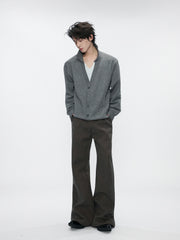 Double V-Neck Contrast Layered Sweater