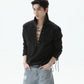 【25s Sep.】Deep V-neck Solid Color Tie-string Shirt