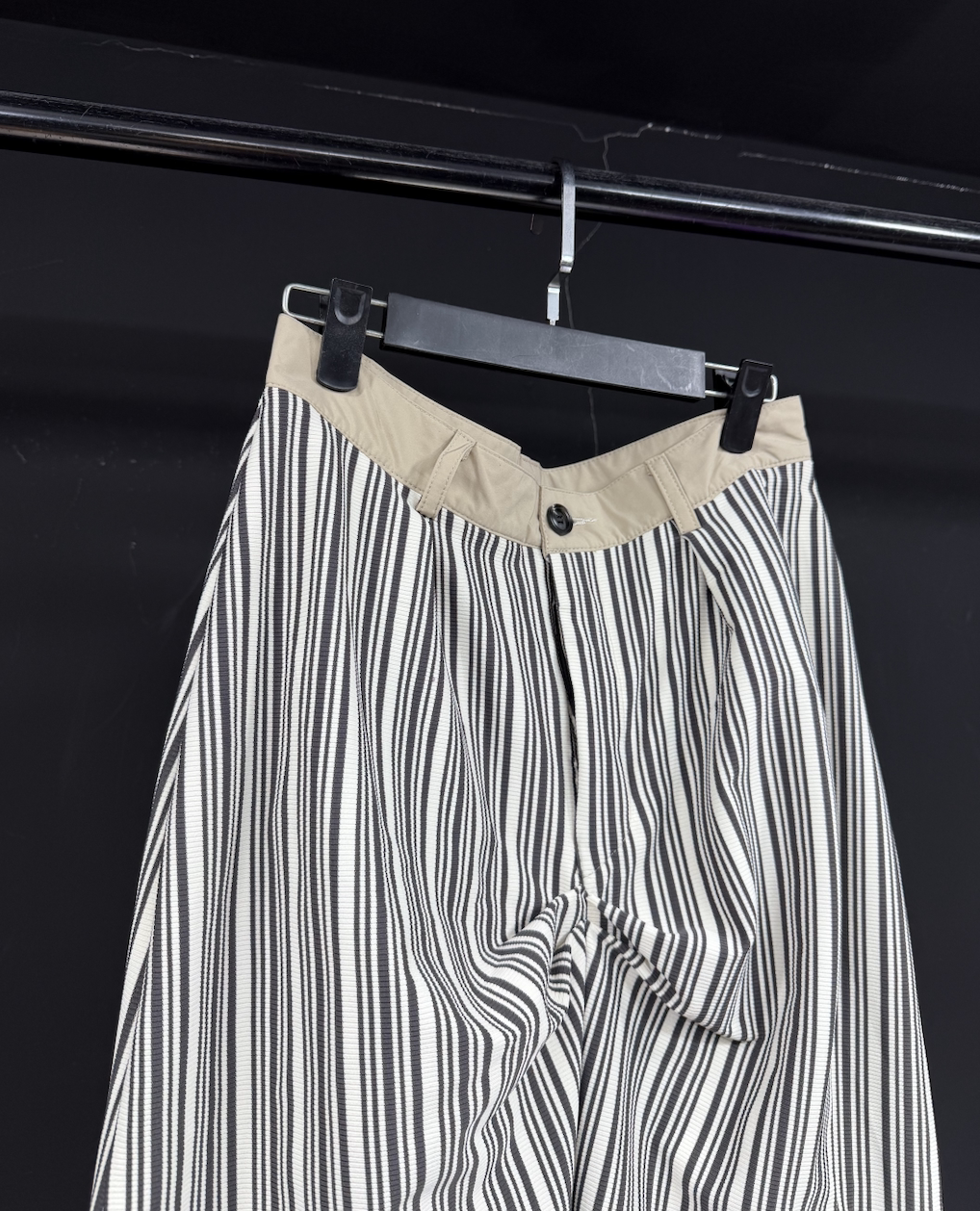 New Stripe Relaxed Pleated Flared Pants
