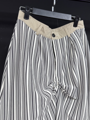 New Stripe Relaxed Pleated Flared Pants