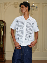 Royal Rope Tie Short Sleeve Shirt