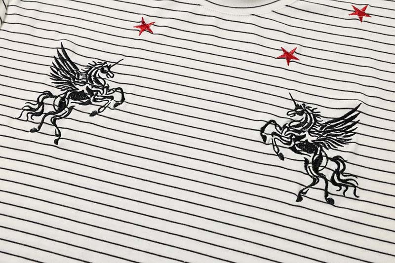 Red Star Unicorn Stripe Jersey Tee