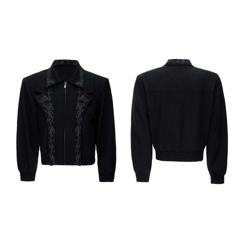 "Ink Vine" embroidered jacket, layered look design, new Chinese style, unisex style, large size, Fall/Winter 2025 new trendy jacket.