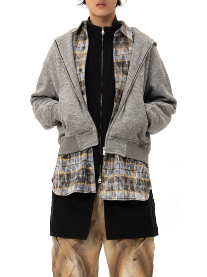 【25s Jan.】Multi-wear Plaid Patchwork Loose Coat