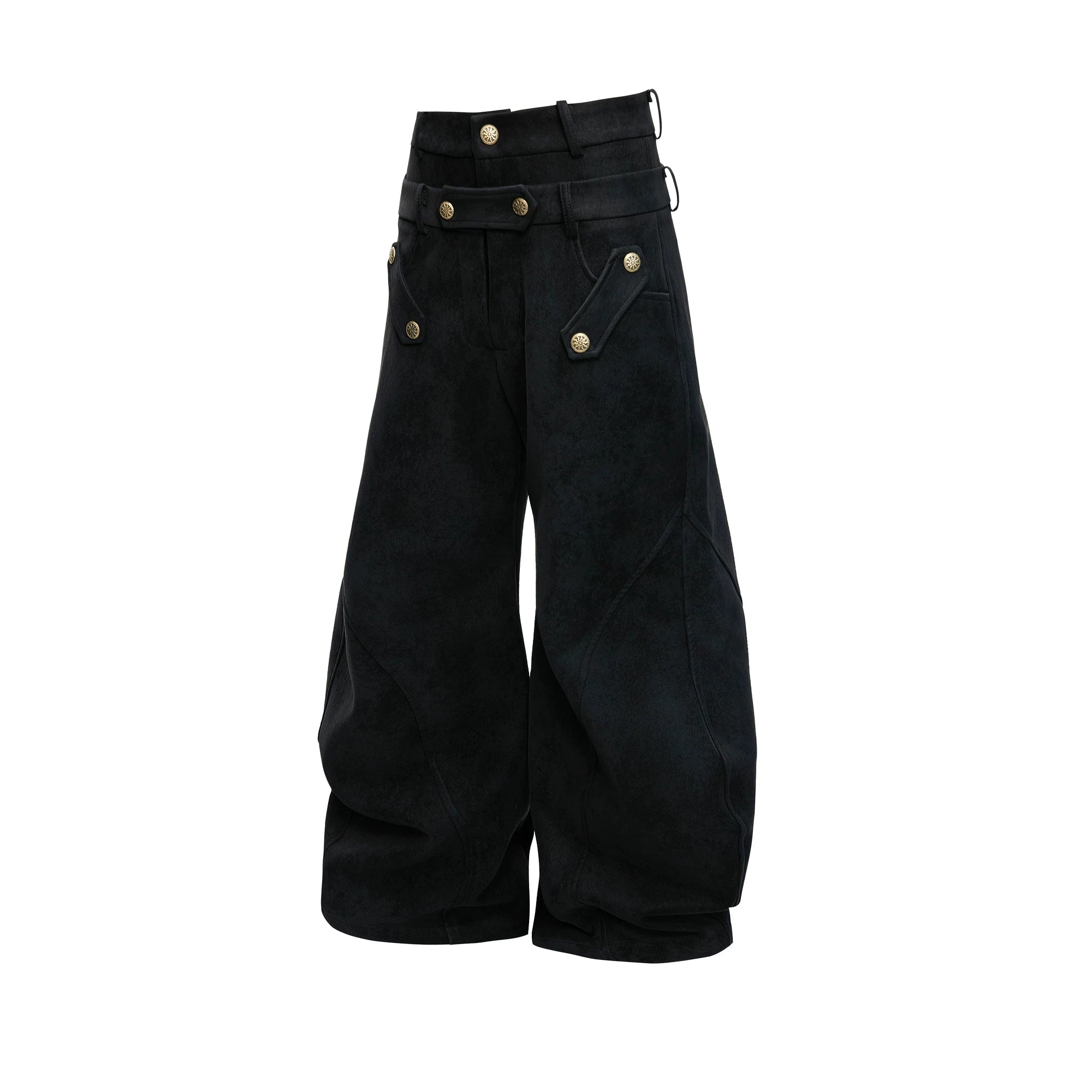 【26s Jan.】Retro Suede Double-layer Curved Trousers