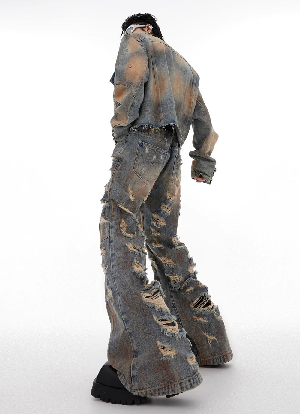 【23s August.】Distressed Denim Jacket Ripped Jeans ArtsKoreanMan