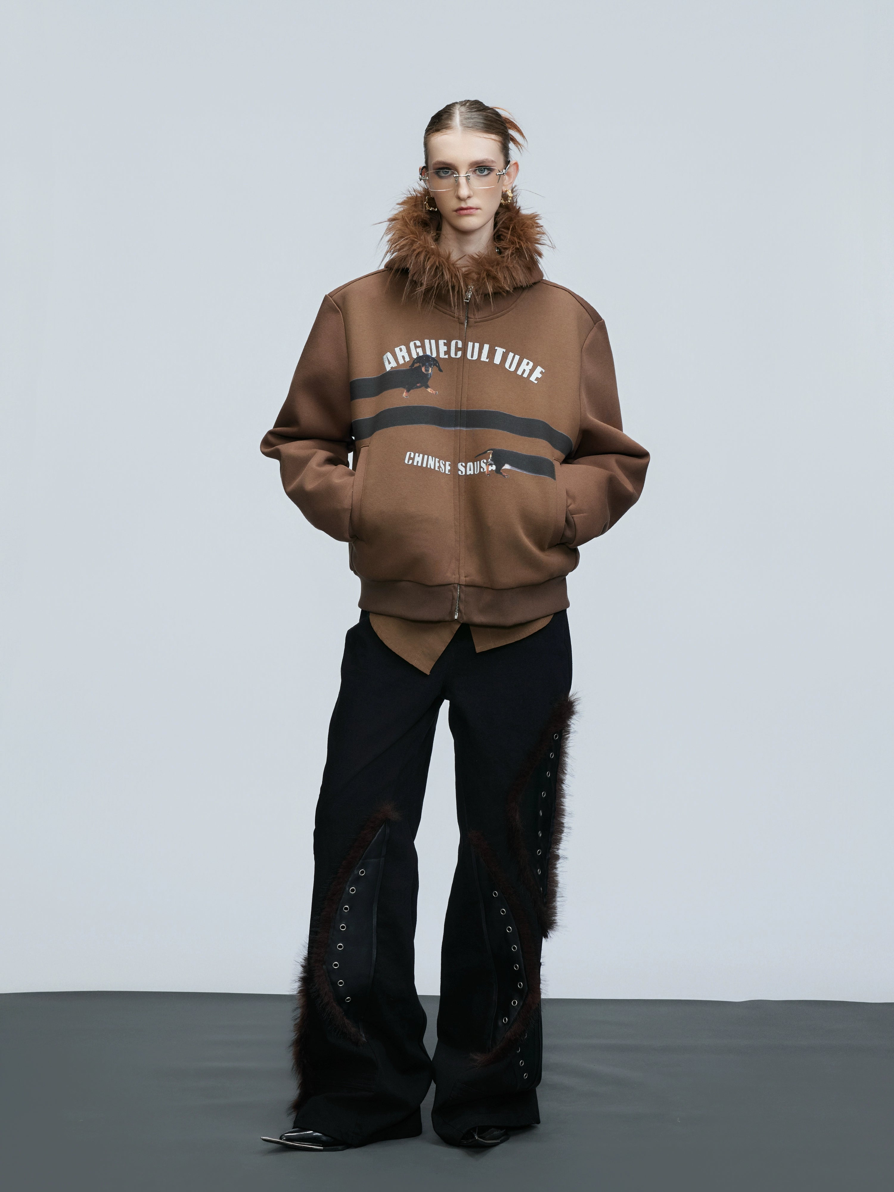 【25s Nov.】Elongated Dog* Vintage Fur Collar Hoodie