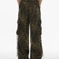 【25s Mar.】Vintage Multi-Pocket Loose Leopard Print Straight Pants