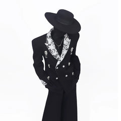 Lace Panel Embellished Blazer
