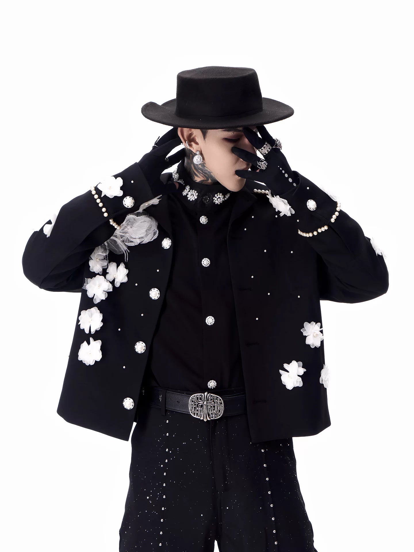 【26s Feb.】Couture 3D Floral Structured Shoulder Cropped Jacket / Pants