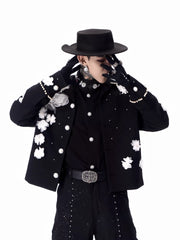 【26s Feb.】Couture 3D Floral Structured Shoulder Cropped Jacket / Pants