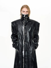 【25s Dec.】Hand-painted Stand-up Collar Patchwork Fur Coat