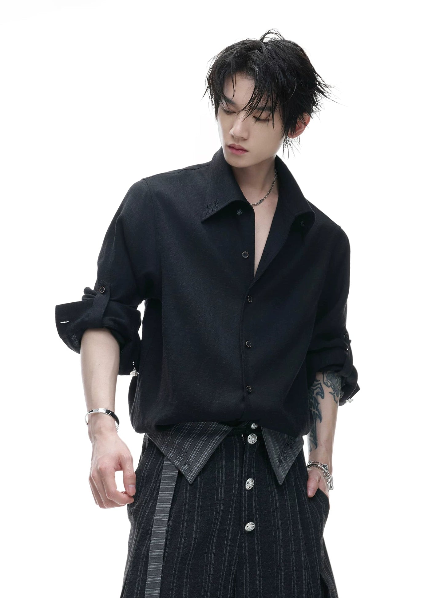 Textured Linen Relaxed Shirt