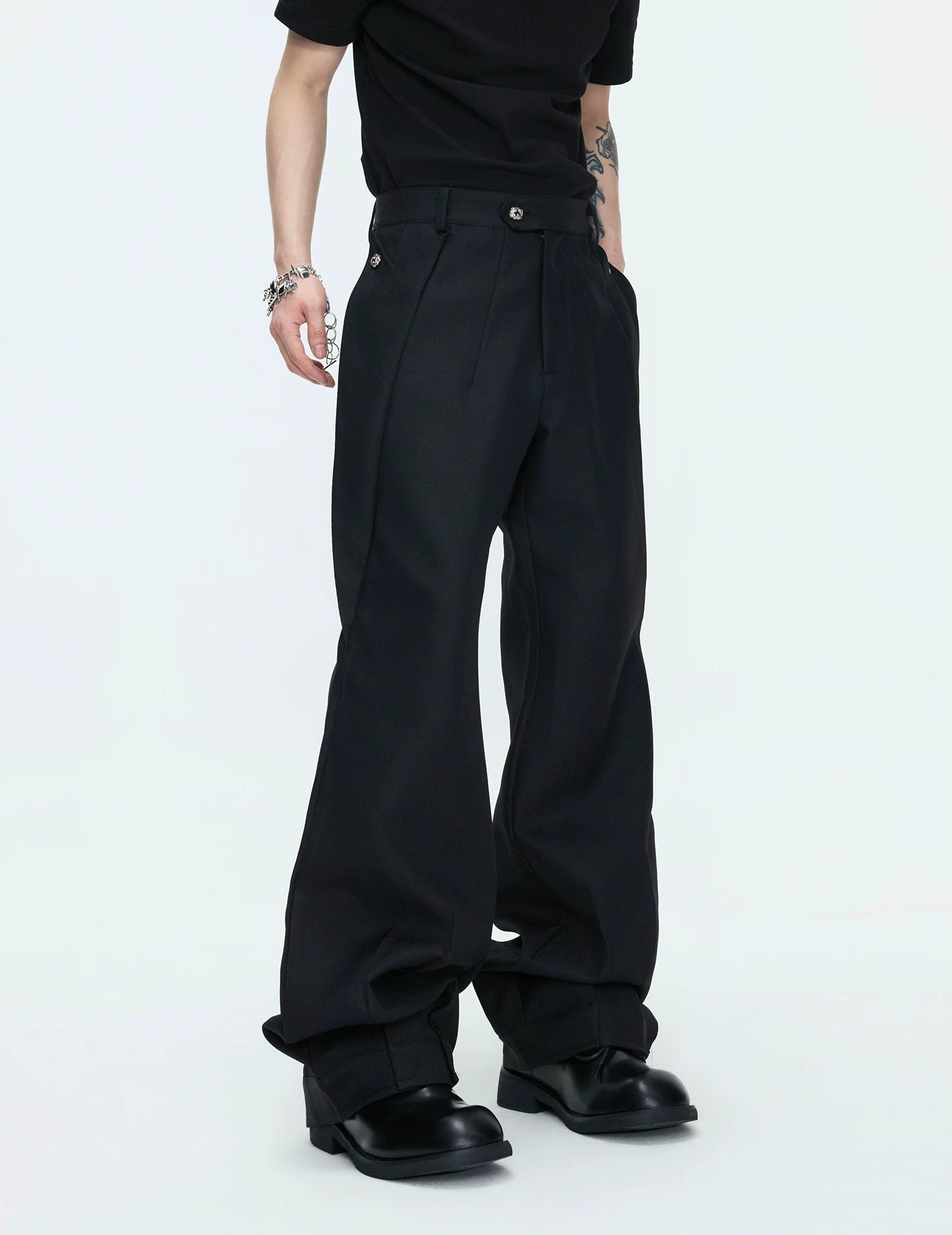 【26s Apr.】Layered Stand Collar V-Neck Structured Jacket / Pants
