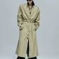 【25s Nov.】Long Patchwork Leather Casual Trench Coat
