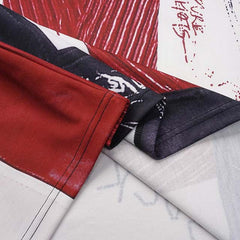 Graffiti Contrast Half-Zip Polo Tee