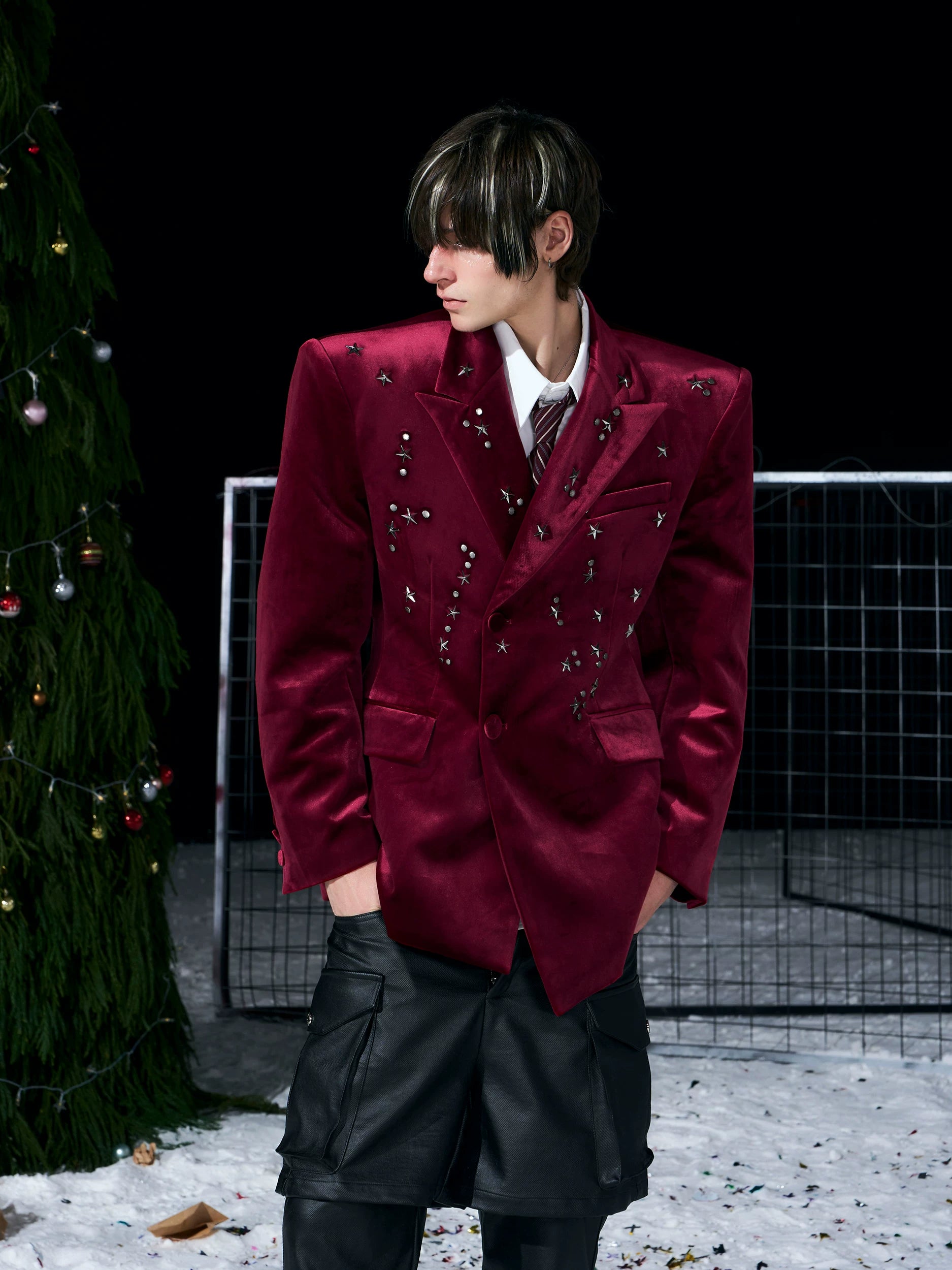 【26s Jan.】Christmas Star Studded Elegant Velvet Suit