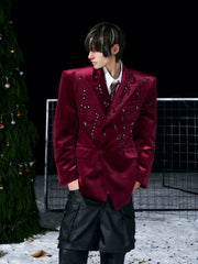 【26s Jan.】Christmas Star Studded Elegant Velvet Suit