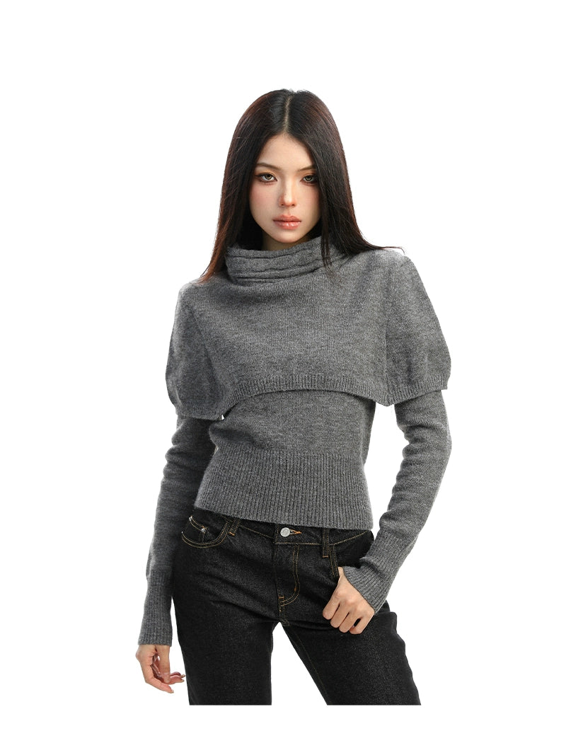 【25s Dec.】Detachable Cape Shawl Sweater