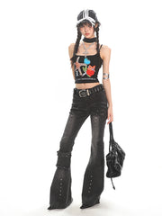 【25s Jun.】Vintage Stretch Slim Fit Rivet Jeans