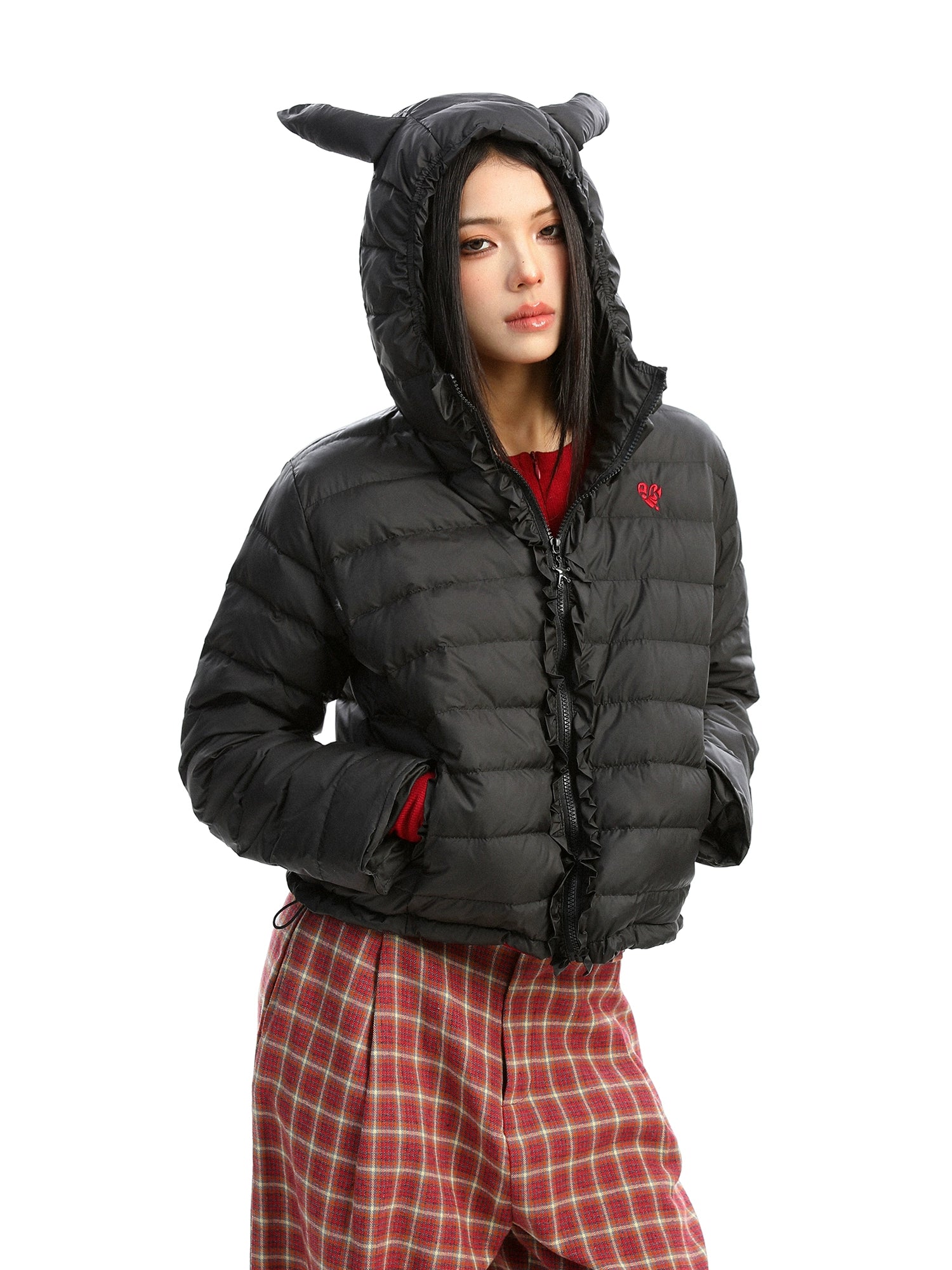 【25s Dec.】Sweet Little Devil Horn Hooded Down Jacket