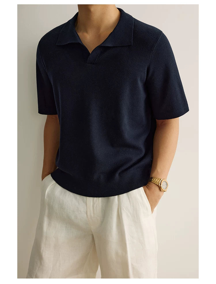 Ice Silk Knit Polo Shirt