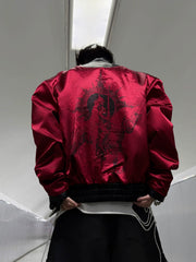 【26s Mar.】Snake-Embossed Aviator Leather Jacket