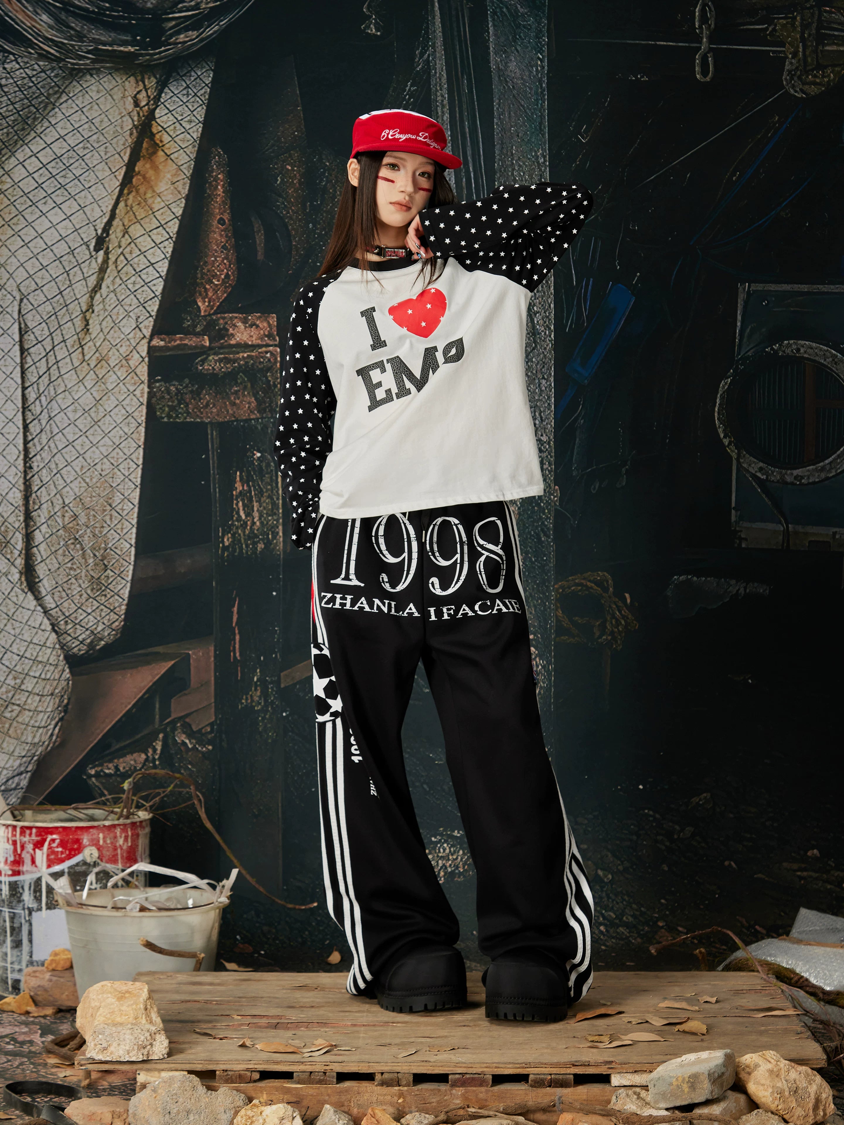Double Waist Contrast Jersey Sweatpants
