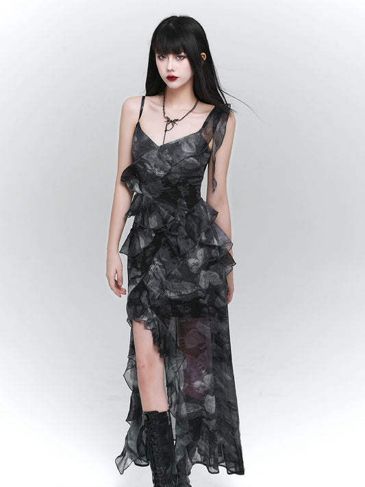 【25s Jul.】Asymmetrical Hem Spaghetti Strap Dress