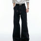 【25s Aug.】Pleated Red Lip Print Flared Trousers