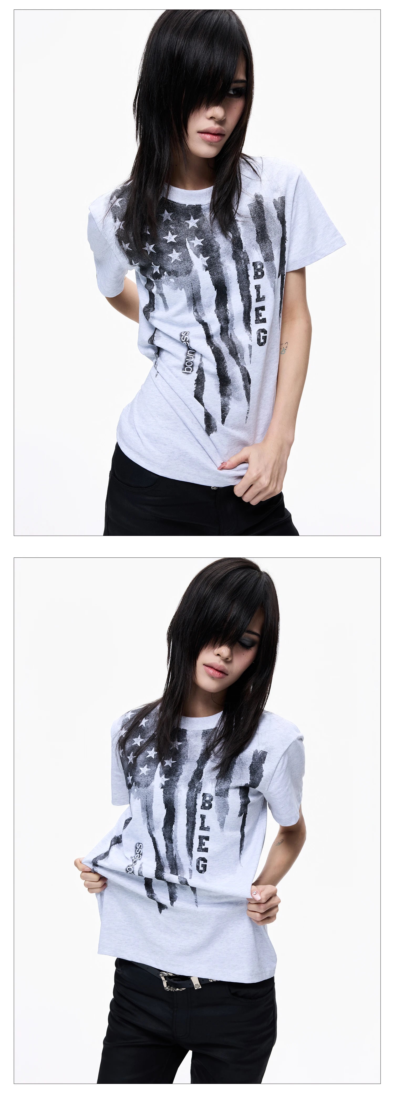 Washed Graffiti Cropped Tee