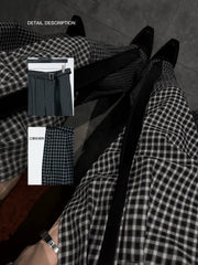Vintage Plaid Wide-Leg Trousers