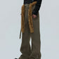【25s Nov.】Furry Ribbon Metal Button Trousers
