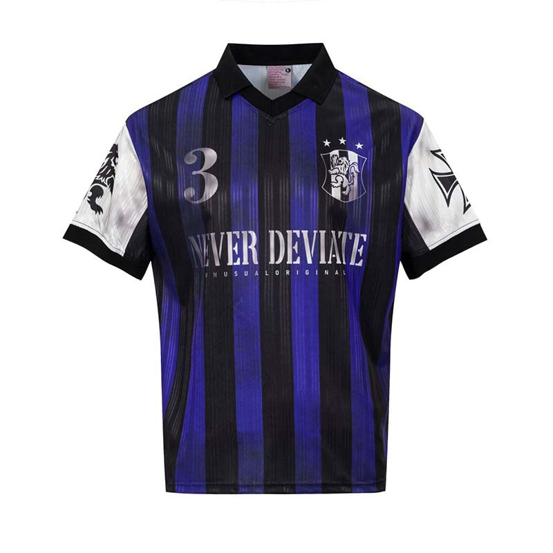 Vintage Badge Stripe Polo Jersey Tee