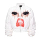 【25s Nov.】Fiery Red Lip Print Fun Print Thick Coat (only 5 Left)