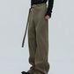 【25s Nov.】Furry Ribbon Metal Button Trousers