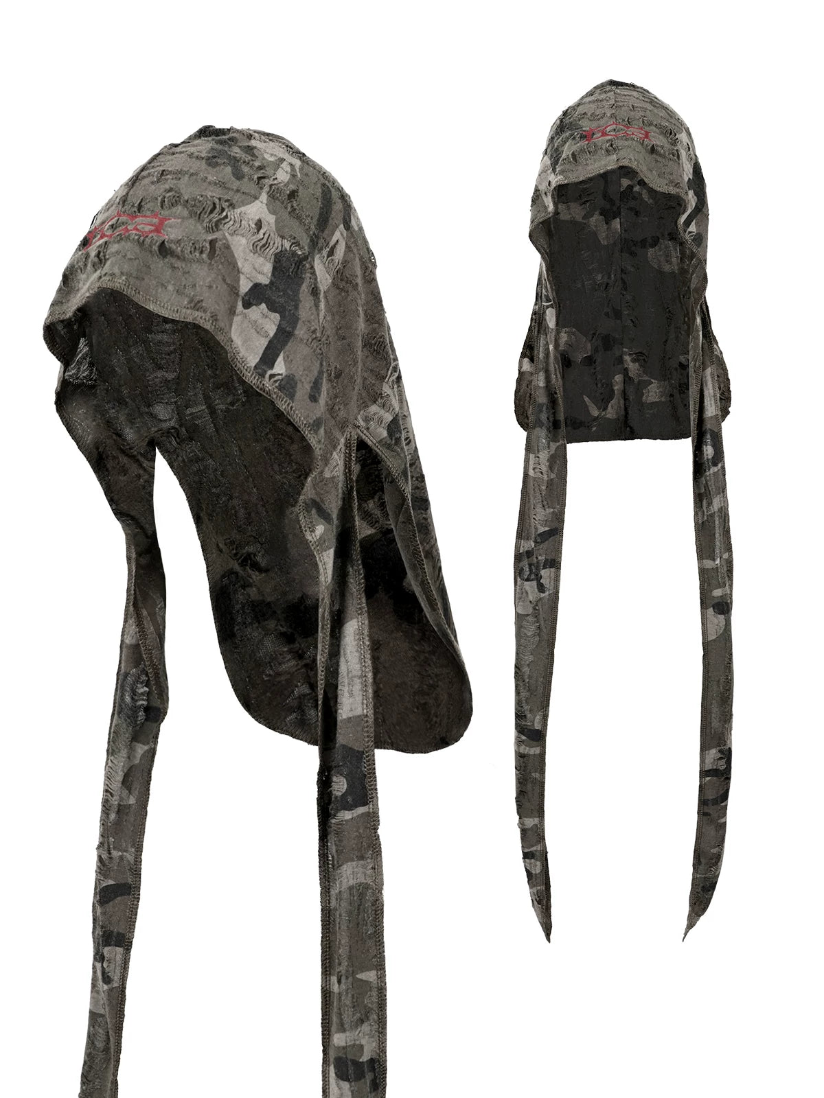 Distressed Camo Embroidered Durag