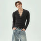 【25s Jun.】Button V-Neck Slim Fit Shirt